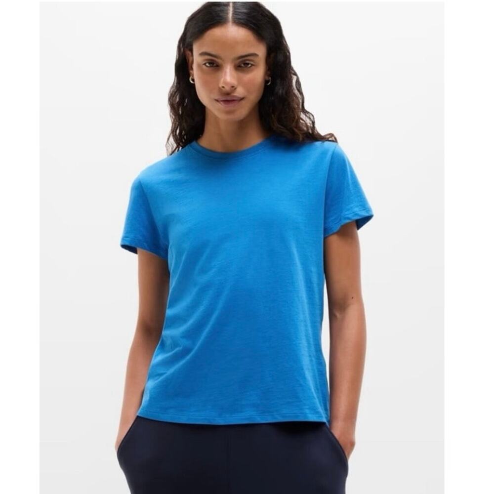 NWT Athleta Favorite Cotton Tee in Breaker Blue SZ XS